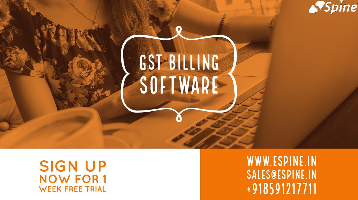 SpineBMS's tweet image. Looking for #GST Billing Software? choose Spine&apos;s Cloud-Based #Software which is best for Billing, Accounting and Inventory Management.

More information, contact us.

Website: espine.in  
Phone: +918591217711
E-mail: sales@espine.in