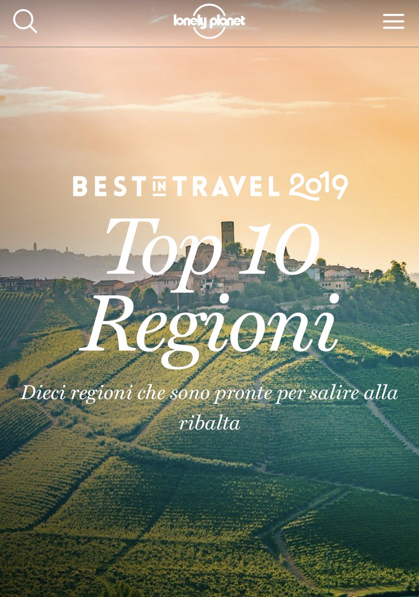 Il #Piemonte “Best in Travel 2019” nel mondo per <a href="/lonelyplanet/">Lonely Planet</a>! Silvia Castelli: “Lonely Planet intercetta i trend, li anticipa. Questa classifica, esito di selezione complessa, ha e avrà grande valore” #StatiGeneralidelTurismo lonelyplanetitalia.it/best-in-travel… <a href="/torinopiemonte/">VisitPiemonte.Regional Marketing and Promotion</a>