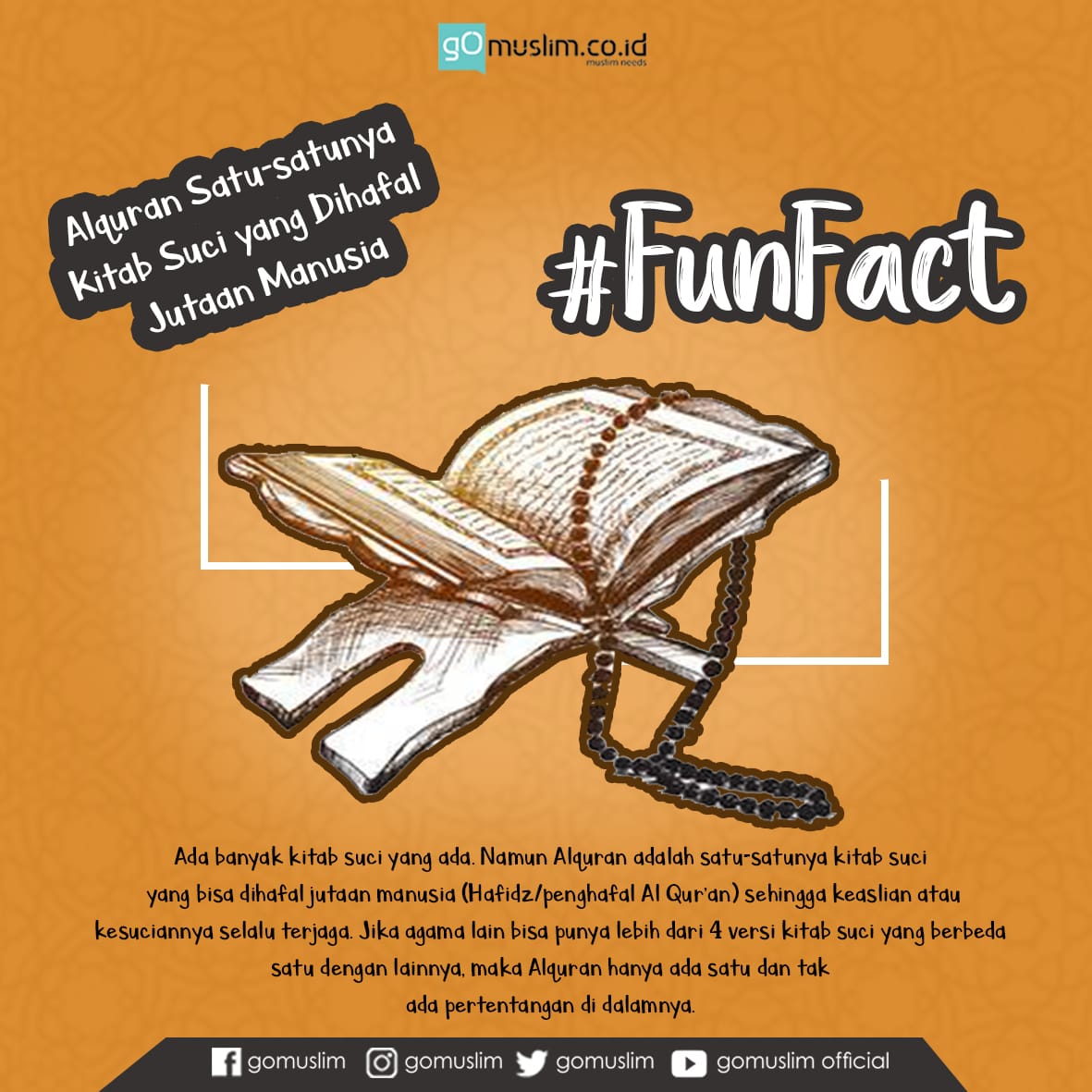 Gomuslim On Twitter Funfact Ada Banyak Kitab Suci Yang Ada Namun Alquran Adalah Satu Satunya Kitab Suci Yang Bisa Dihafal Jutaan Manusia Hafidz Penghafal Al Qur An Sehingga Keaslian Atau Kesuciannya Selalu Terjaga Kitabsuci Alquran