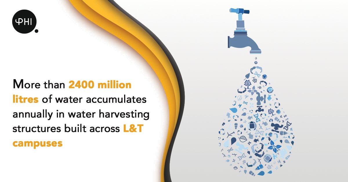 L&amp;T proudly stands by its status of being water positive where they conserve more water than what is being used. Water stewardship has been a key driver for their #sustainable business similar to #ThinkPhi. Read more: bit.ly/2TRnp82 #IndustryWatch #IndustryUpdate