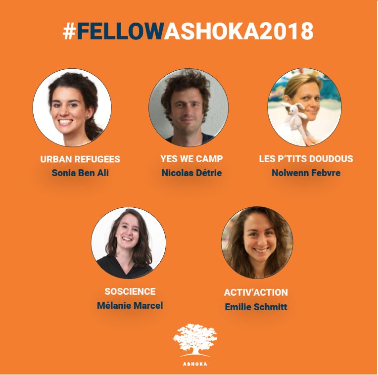 Vous les avez découverts hier soir !! Voici la promo #FellowAshoka2018 qui sera accompagnée à vie par le réseau <a href="/AshokaFrance/">Ashoka</a> 
👉po.st/c02rBY #SocInn #ODD