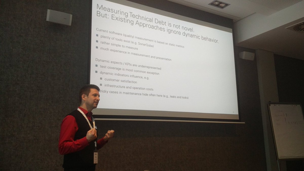 SilverioMF's tweet photo. Deriving a runtime structure to integrate heterogeneous runtime data silos. Great presentation of @M_Ciolkowski from @qaware in #quasd18 #profes18 #SoftwareQuality https://t.co/GDFvWhyGI4