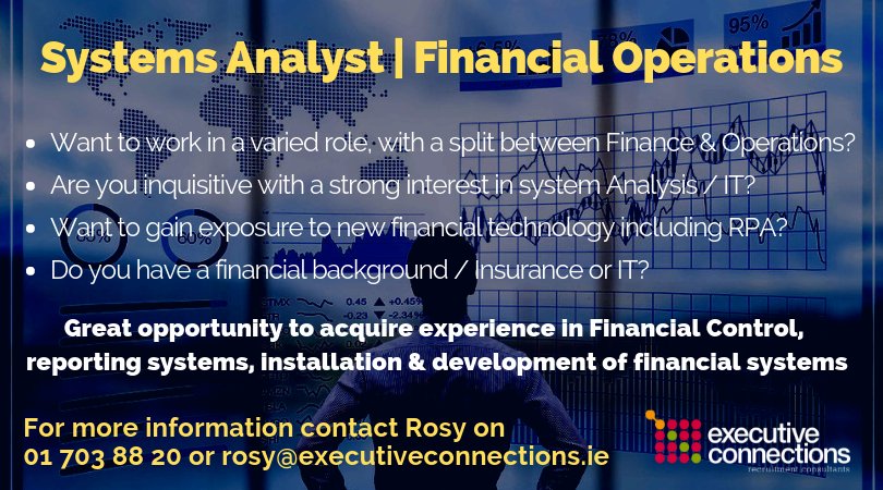 Exec_Connection's tweet image. Are you looking for a varied role in the Insurance Sector? Look no further and contact @RosyKennedy6 today to discuss this great opportunity #systemanalyst #financialservices #operations #insurance