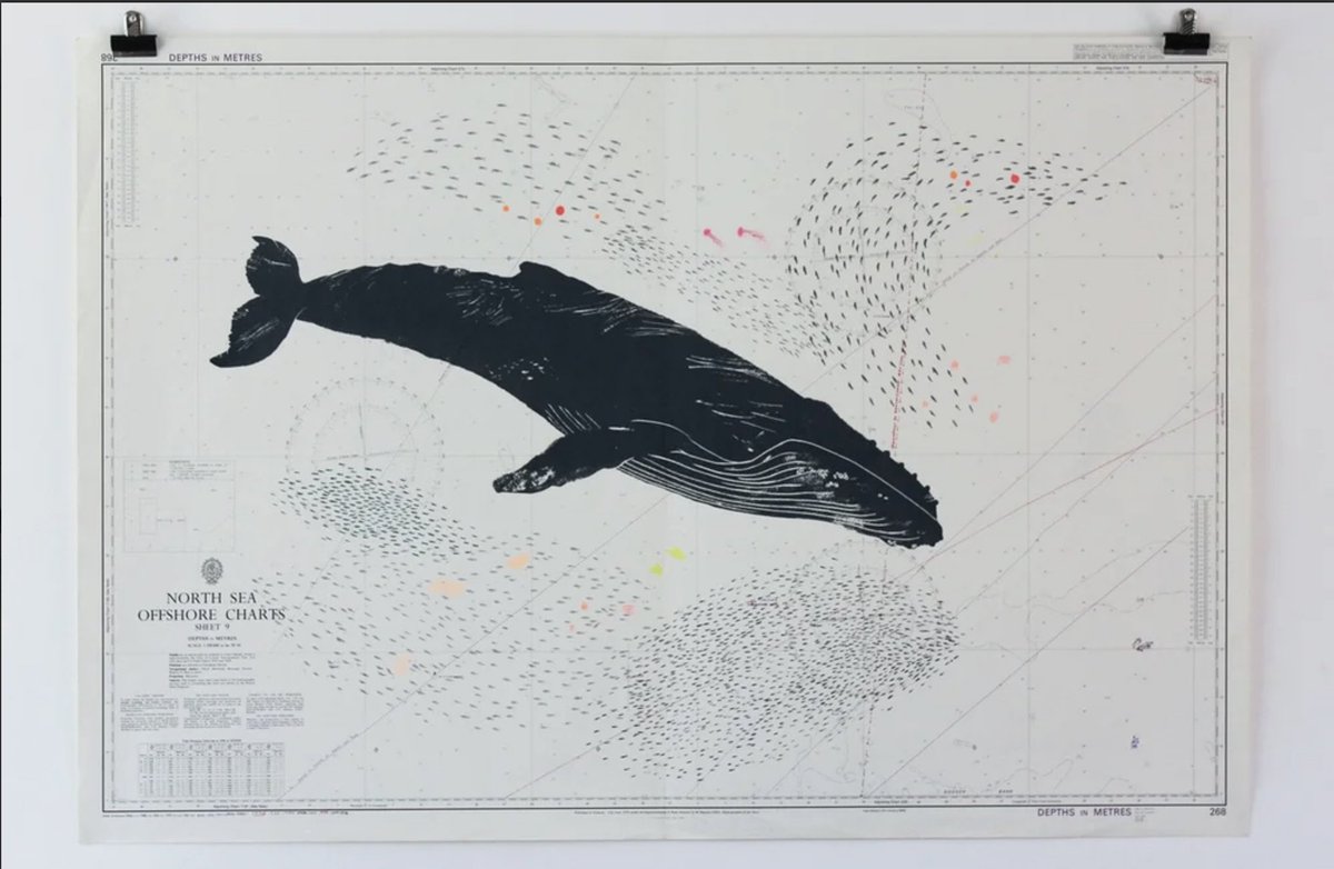 stbridefdn's tweet photo. We love these silk screen prints by illustrator Gerry Turley (https://t.co/9dhgL0wrLT) where he prints over North Sea Offshore Charts.

#StBrideMaps

https://t.co/RMGsH6Xh1j 

CC @stephens_helen https://t.co/mVaIbpR2jt