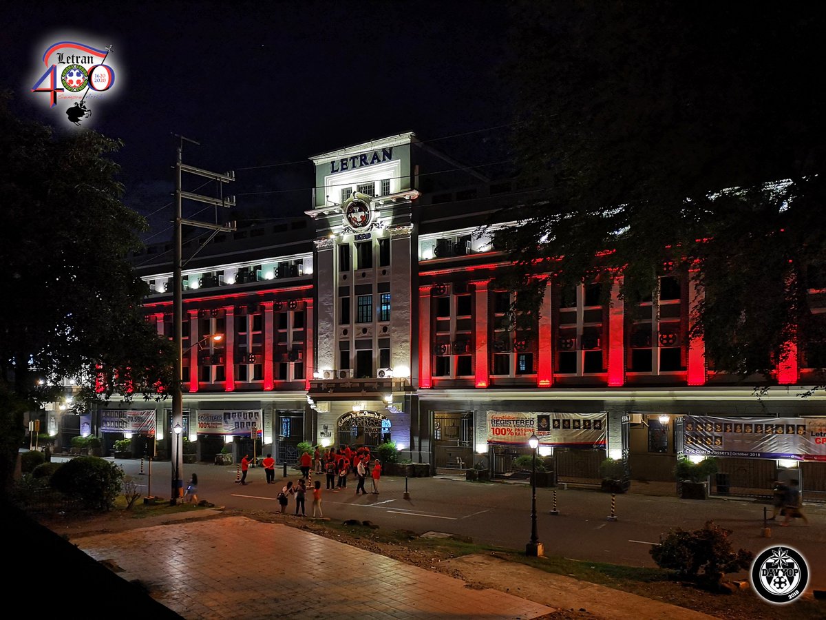 LetranOfficial's tweet photo. LOOK: Letran participates in the #RedWednesdayPH2018 campaign of the Aid to Church in Need through the Archdiocese of Manila to show solidarity against Christian persecution. The Letran facade was illuminated in red lights after the evening program. https://t.co/A7YiamPjrw