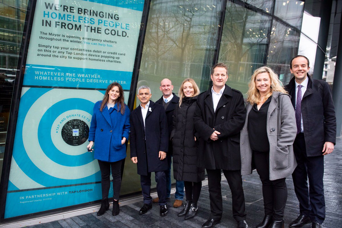 Mayor's Press Office (@ldn_pressoffice) on Twitter photo Look out for <a href="/LondonTap/">TAP London</a> contactless donation points appearing all over London from today to raise money for the Mayor’s #roughsleeping campaign. <a href="/mayoroflondon/">Mayor of London, Sadiq Khan</a> made the first donation at City Hall earlier today. bit.ly/2AtnB4A
#helplondonshomeless Look out for <a href="/LondonTap/">TAP London</a> contactless donation points appearing all over London from today to raise money for the Mayor’s #roughsleeping campaign. <a href="/mayoroflondon/">Mayor of London, Sadiq Khan</a> made the first donation at City Hall earlier today. bit.ly/2AtnB4A
#helplondonshomeless