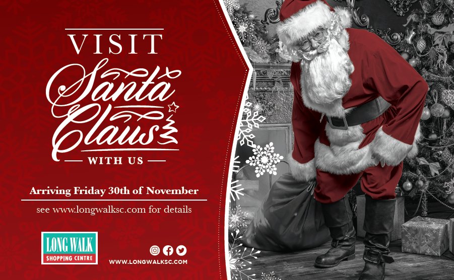 Ho! Ho! Ho! Guess who will be in the Longwalk Shopping Centre this Sunday from 4.30pm.  #VisitSanta
