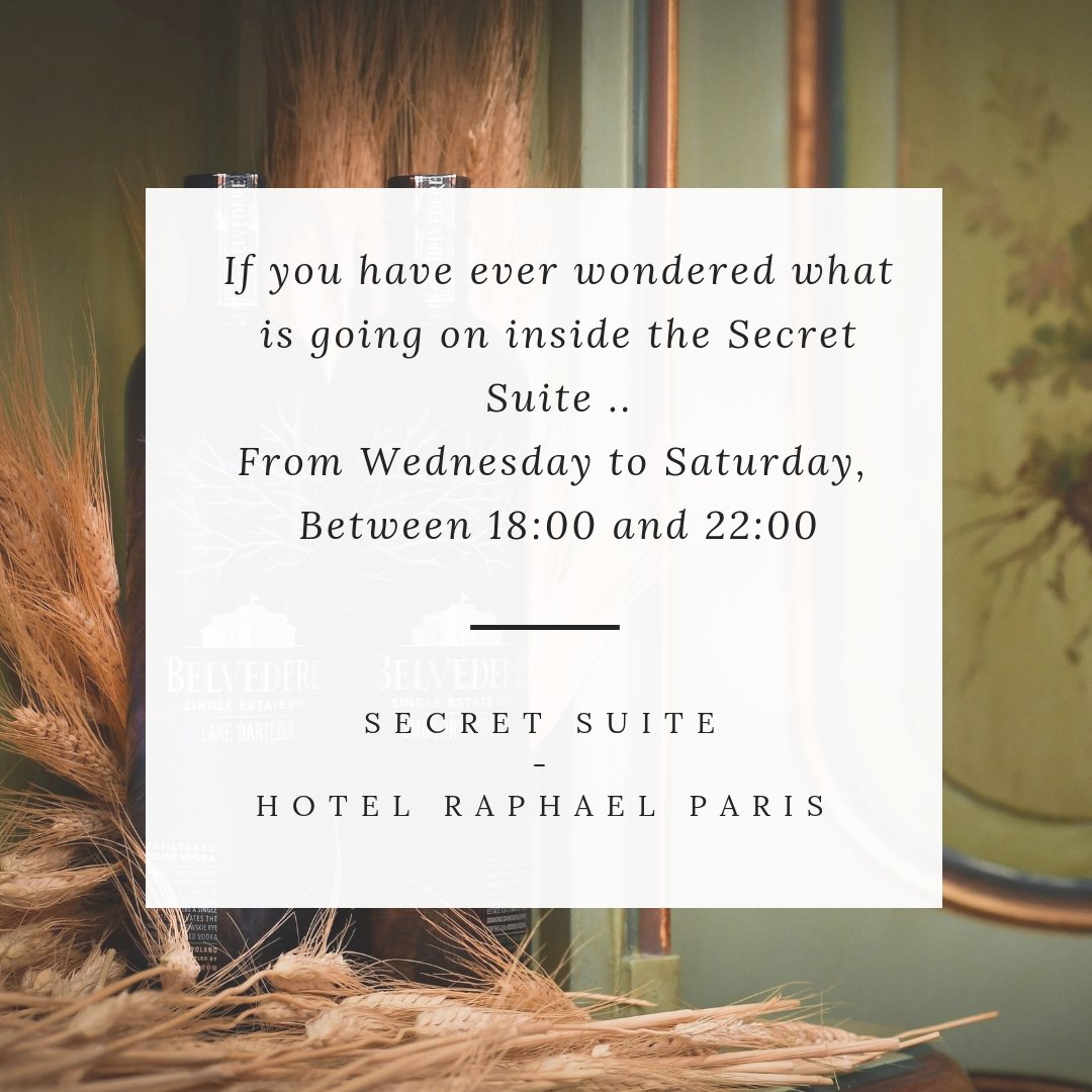 RAPHAELPARIS16's tweet photo. Until December 21st, have a @belvederevodka cocktail at our secret place...
Just come between 18:00 and 22:00, and go with the flow! 🍸
.
#beamazedbyraphaelstyle
.
#hotelraphaelparis #leshotelsbaverez #cocktail #secretsuite #speakeasy #paris #partynight https://t.co/sy10eVuluw