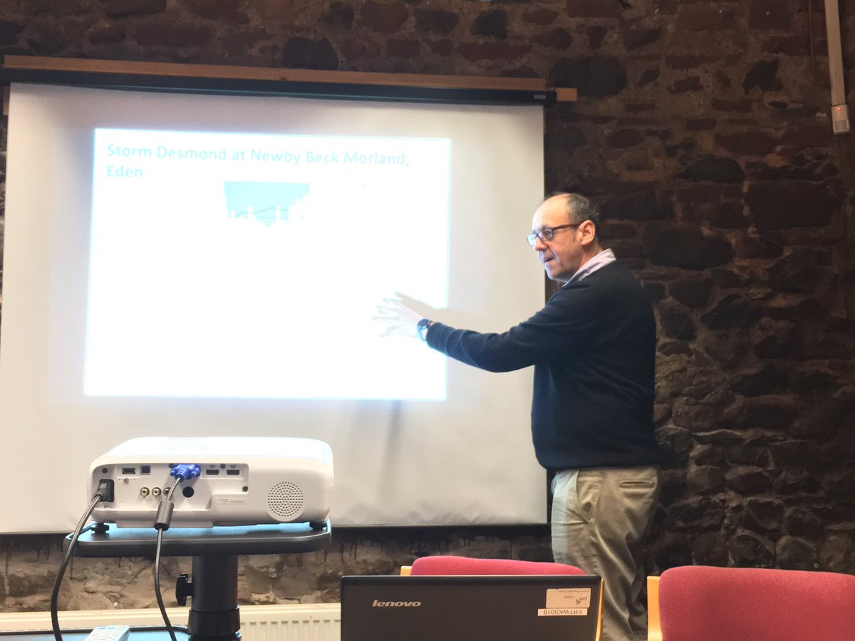 edendtc's tweet photo. Phil Haygarth presenting Storm Desmond measurements from the EdenDTC at he Northern Soils Nerwork meeting today @ProfPHaygarth  @Soil_Science https://t.co/q0fkh7FmTM