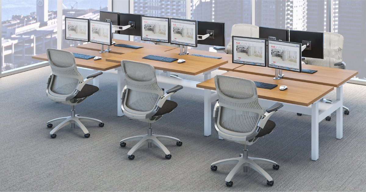 Burovision's tweet photo. Back to Back or Side to Side, the k.™ bench height adjustable benching let’s your team grow with ease. 

#knoll #kbench #montrealdesign #loveyourspace https://t.co/yfz4hqBlWB
