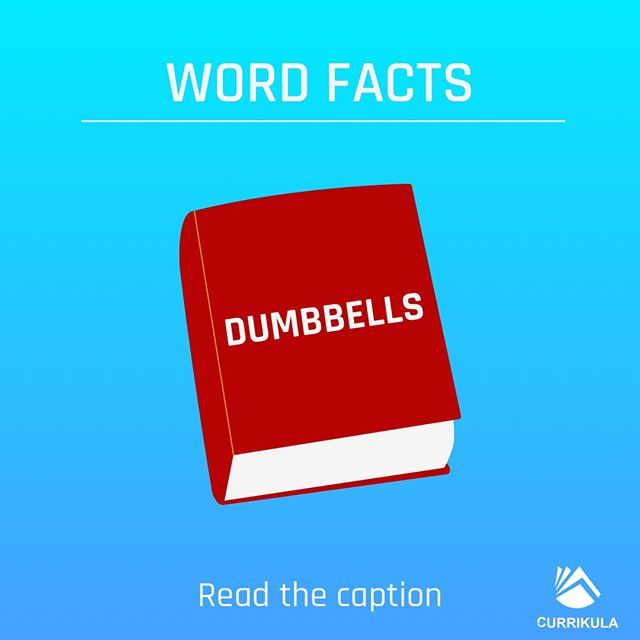 Dumbbells were originally ropes with weights on, rather than bars. They looked like the ropes used to ring church bells, hence "dumb (silent) bells".
.
.
.
.
.
.
.
.
.
.
.
.
#currikula #words #wordfact #language #startup #london #knowledge #learning #stu… ift.tt/2BBXCJI