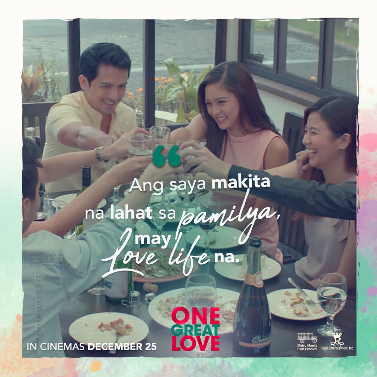 RegalFilms's tweet photo. Family goals? Complete love life check! 

ONE GREAT LOVE 
Starring
Dennis Trillo as Ian 
JC De Vera as Carl
And Kim Chiu as Zyra

with Eric Quizon, Marlo Mortel, Miles Ocampo, Niña Dolino
Directed by Enrico S. Quizon

#OneGreatLoveMMFF
Opens December 25 https://t.co/WK7u13On1R