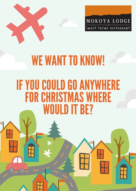 MokoyaLodge's tweet photo. We want to know where you will be off to this Festive Season (Hopefully Mokoya Lodge!!!) #TellUs #Mokoya #SafeTravels https://t.co/xeWsTLxBhd