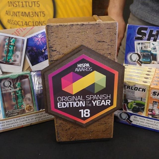 QSystemgames's tweet photo. OMG!!! We are super happy today! Q System has won the "Original Spanish Edition of 2018" last week at @DAUBarcelona! 

#boardgames #boardgamegeek #deductiongames https://t.co/ezXCgTWd4Q