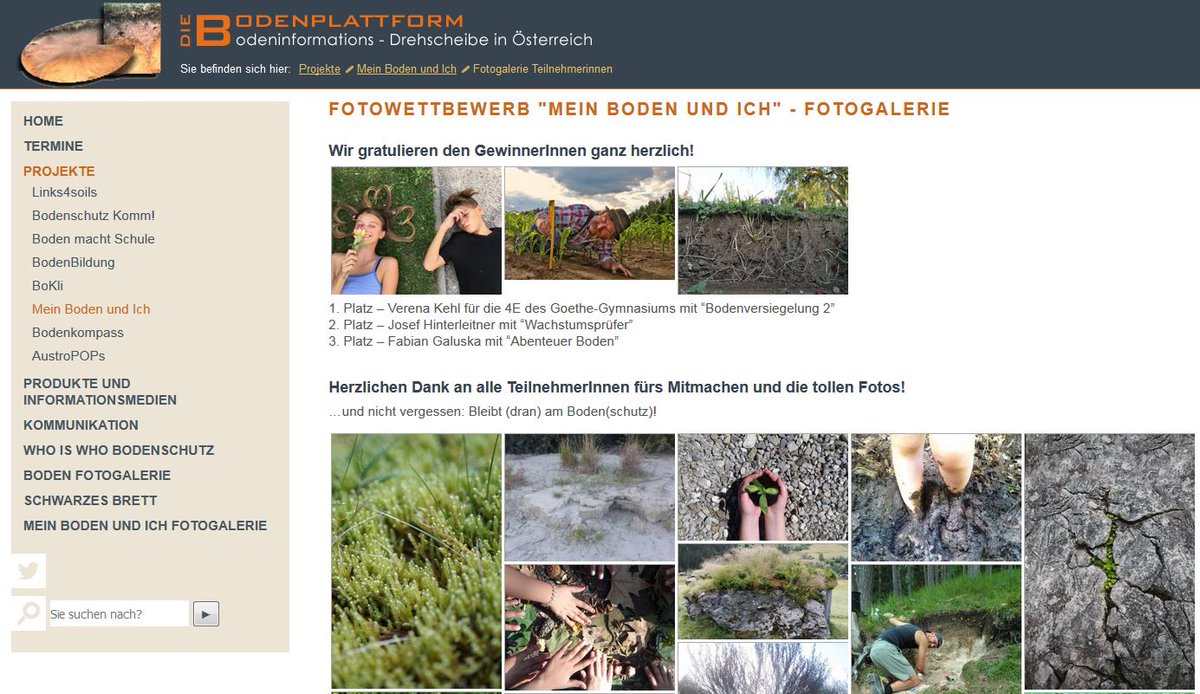 Bodenplattform's tweet photo. Auf der #Bodenplattform sind übrigens schon die Fotos der TeilnehmerInnen und SiegerInnen des Fotowettbewerbes "Mein Boden und ich" zu bewundern!
https://t.co/Okv5XBcQmF
Danke noch einmal an alle TeilnehmerInnen!
#boden #soil #fotowettbewerb #danke https://t.co/Kc8XF4HRFj