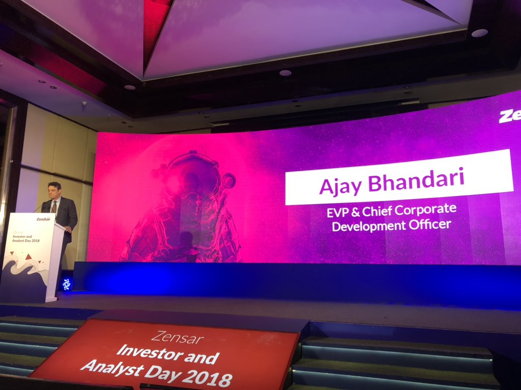 Zensar's tweet photo. EVP and Chief Corporate Development Officer @_AjayBhandari delivers the vote of thanks to all analysts and investors for their active participation at #Zensar Investor and Analyst Day 2018
#analystday #investorrelations #analystrelations #RoDNext https://t.co/fEYdDwAGl8