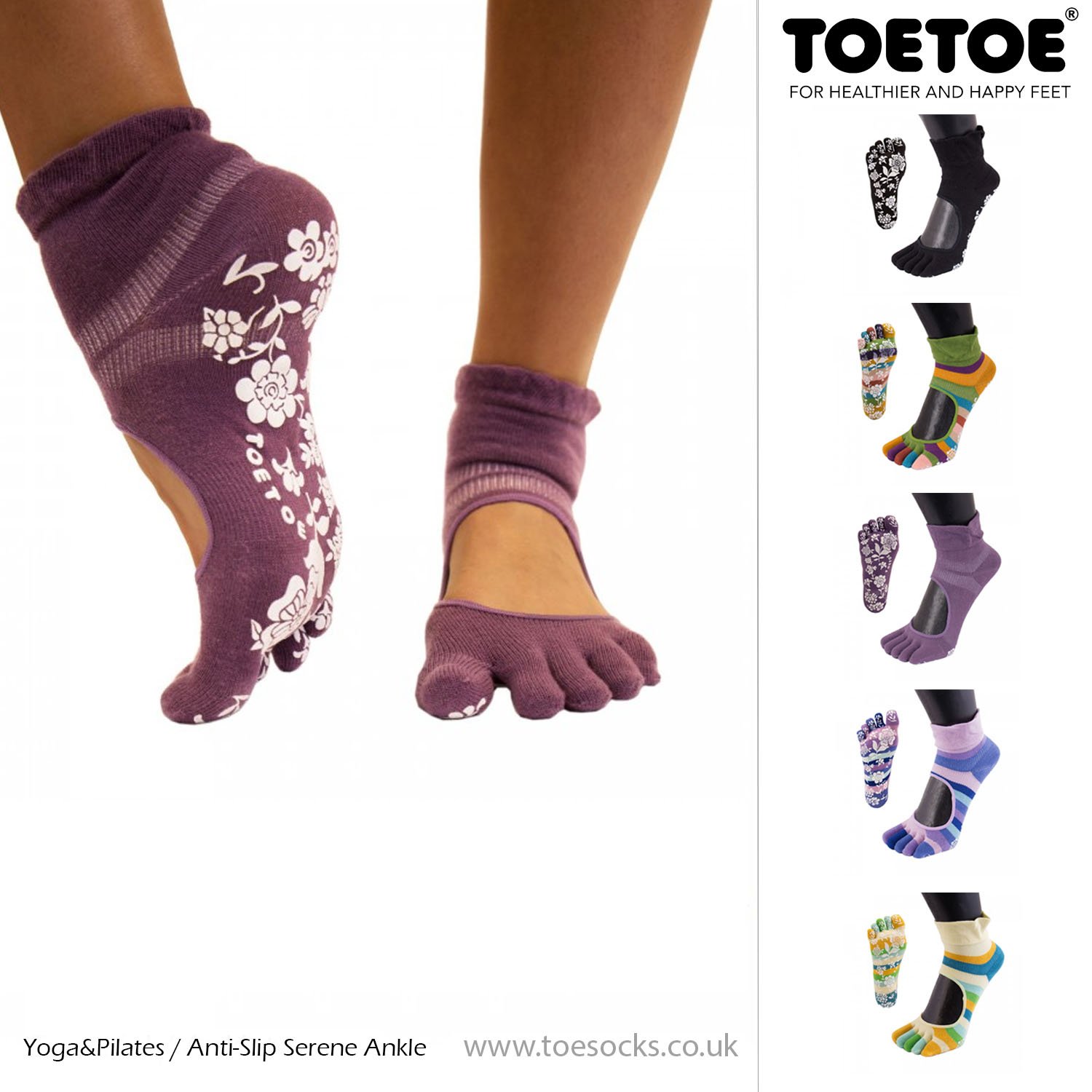 TOETOE Everyday Toe Socks - Purple