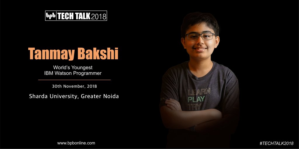 bpbonline's tweet photo. We are glad to welcome @TajyMany again in association with @ShardaUniversty to interact with Indian students and #tech enthusiasts on 30th November, 2018.
Subscribe to join our live event - https://t.co/jiZXT4UAHS
#QuestForExcellence #TechTalk2018 #AI #MachineLearning https://t.co/o7CRT6voim