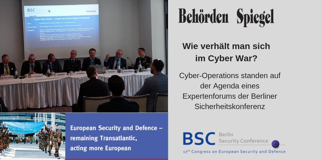 BehoerdenNews's tweet image. Hochkarätiges Panel diskutiert #CyberOperations auf #BSC18. Viele Fragen sind offen. Welche Szenarien rechtfertigen welche konkreten Reaktionen? Wie werden Aufgaben abgesteckt? #cyberwar #cybersecurity @Konflikt_Sicher @RKiesewetter @EUROMILeurope @NLinDeutschland @CALBRECHT83