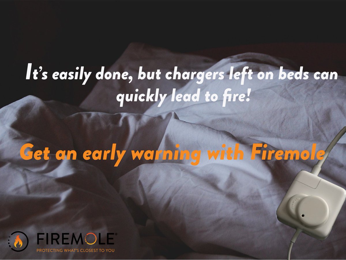 Kids leaving chargers and other devices on beds, couches and other soft surfaces? 📱🔌

This can lead to overheating and fire 🔥

An early warning can make all the difference 🔔

firemole.com/products/firem…