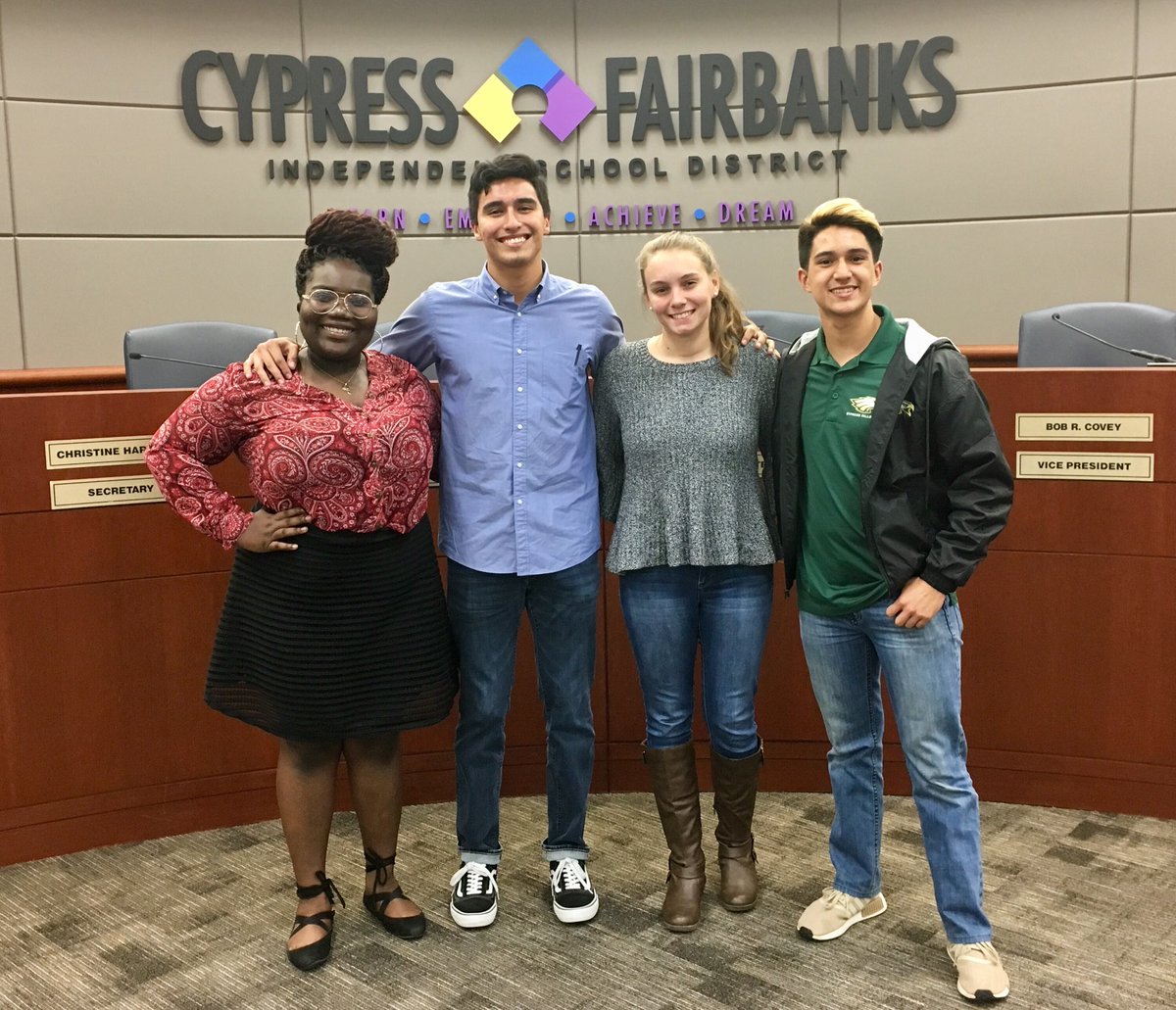 Roy Garcia (@11greenwave) on Twitter photo So glad to have these amazing leaders serving on the <a href="/CyFairISD/">Cypress-Fairbanks ISD</a> Long-range Planning Committee. Thank you for providing the voice of our students! <a href="/CySpringsHS/">Cypress Springs HS</a> <a href="/JerseyVillageHS/">Jersey Village HS</a> <a href="/CyLakesHS/">Cypress Lakes HS</a> <a href="/cyfallshs/">Cypress Falls HS</a> #cfisdspirit #cfisdlead So glad to have these amazing leaders serving on the <a href="/CyFairISD/">Cypress-Fairbanks ISD</a> Long-range Planning Committee. Thank you for providing the voice of our students! <a href="/CySpringsHS/">Cypress Springs HS</a> <a href="/JerseyVillageHS/">Jersey Village HS</a> <a href="/CyLakesHS/">Cypress Lakes HS</a> <a href="/cyfallshs/">Cypress Falls HS</a> #cfisdspirit #cfisdlead
