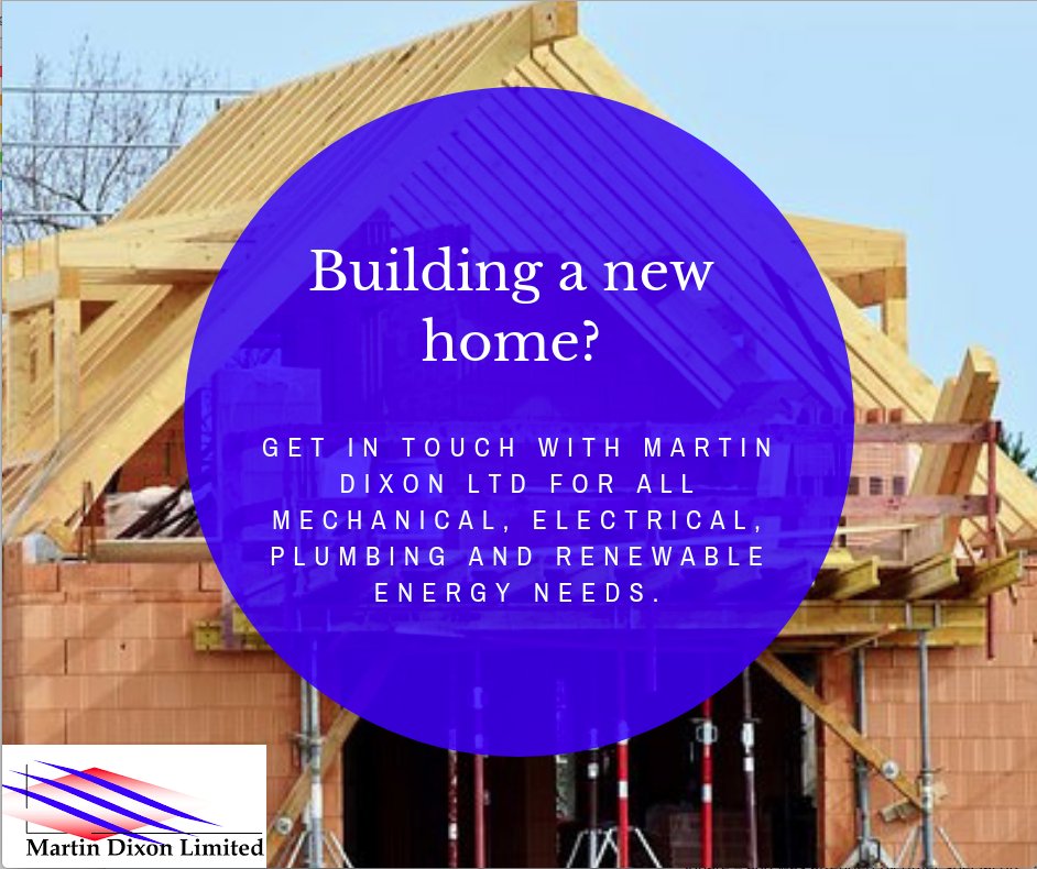 Building a new home?🏡

When it comes to new builds, Martin Dixon Ltd has established a reputation as the company to turn to for all mechanical, electrical, plumbing and renewable energy needs.

goo.gl/i6FajW 
#NewBuilds #HomeImprovement