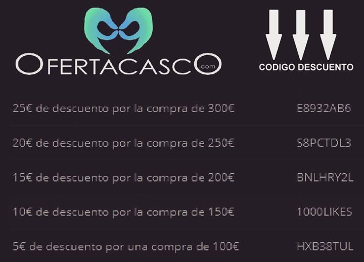 ofertacasco's tweet photo. Para poder usar el código, escribelo durante el formulario de pedido.
*impuestos no incluidos, uso parcial no permitido y no compatible con otros códigos. Envío no incluido
#Oferta valida hasta 31/12/2018
https://t.co/OQIddMdJAE
#onealmx #nolan #hjc #casco #shark #momo #xlit… https://t.co/RQJ36v0PQ4