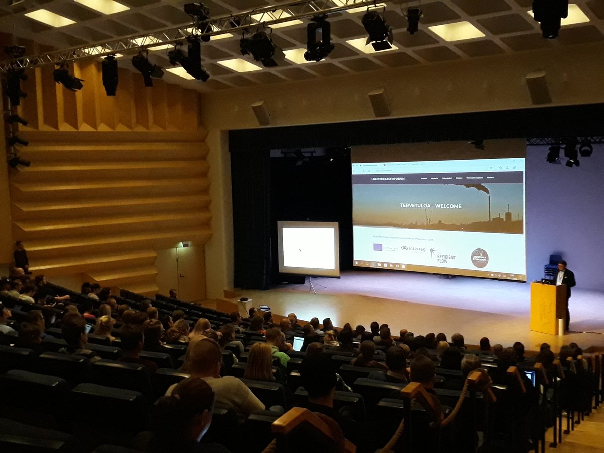 Madarakp's tweet image. Today at Logistiikka Symposium seminar in Rauma telling students and companies about #EfficientFlow project activities and goals. Making #STM happen! @STM_monalisa #mysamk @SatakunnanAMK