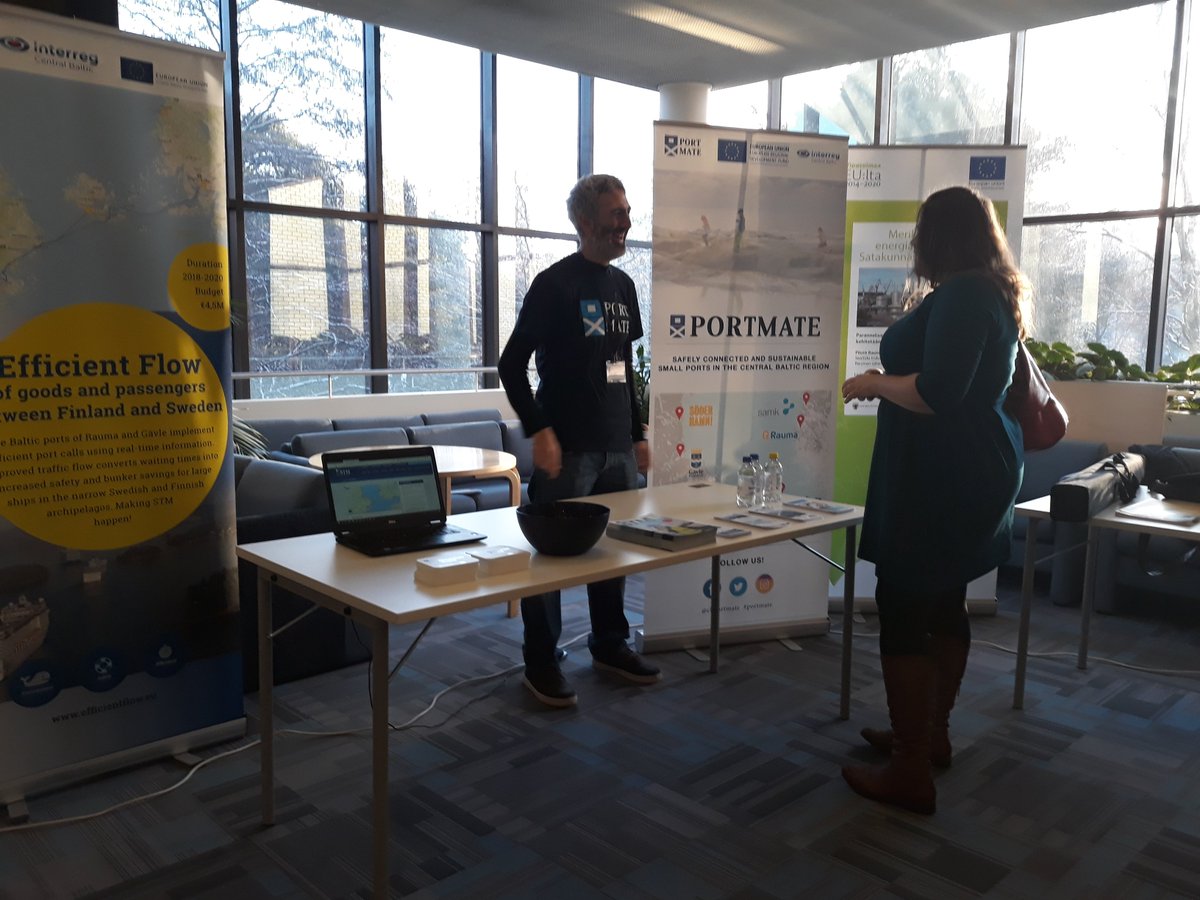 Madarakp's tweet image. Today at Logistiikka Symposium seminar in Rauma telling students and companies about #EfficientFlow project activities and goals. Making #STM happen! @STM_monalisa #mysamk @SatakunnanAMK