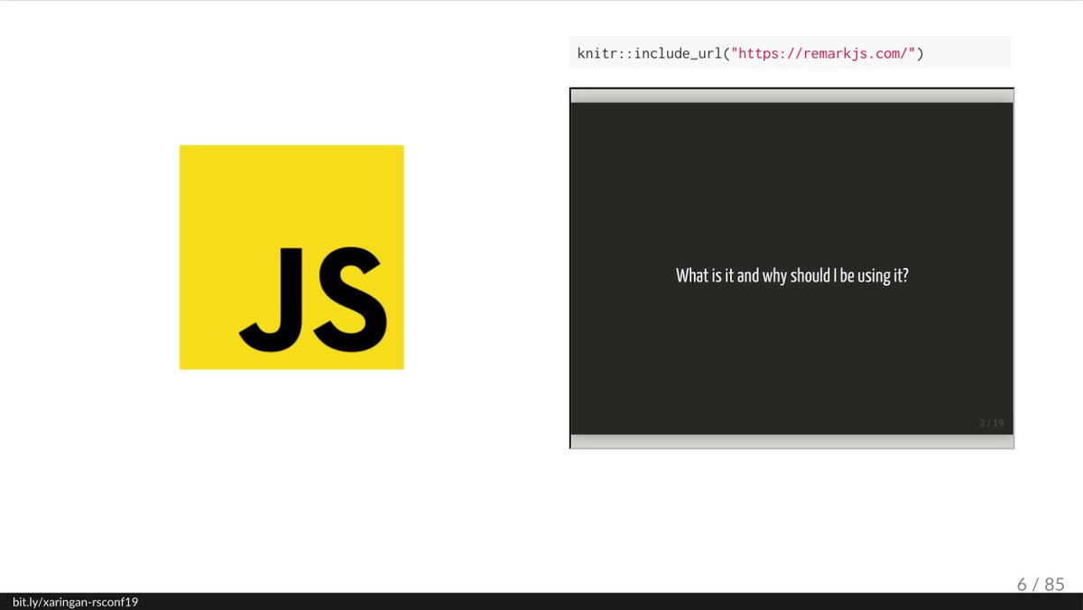 apreshill's tweet photo. Twitter asks: "What's happening?"
Me: I just embedded a #remarkjs slide deck in an #rstats #xaringan slide and I'm scared that this worked π€―ποΈπ°π³οΈ https://t.co/MUtJeUthWu