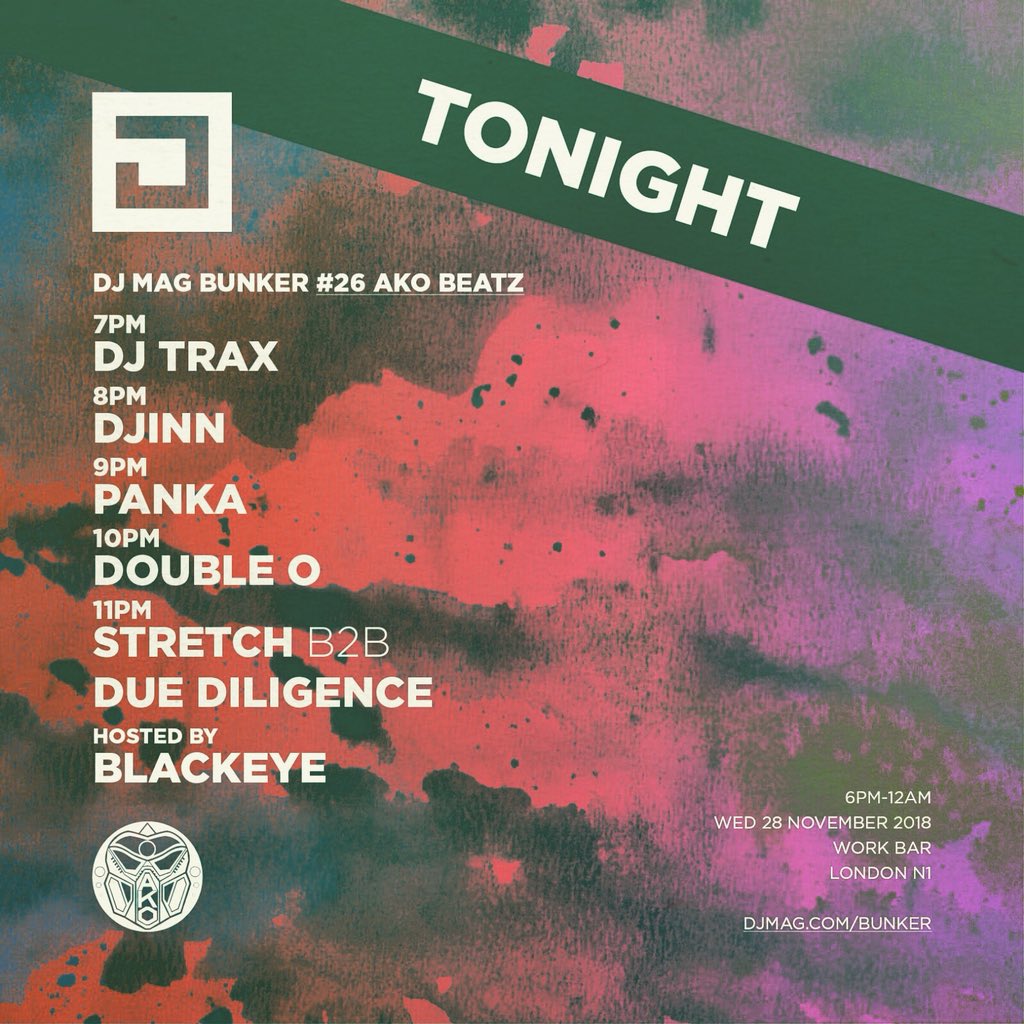 En route to London ! Tonight !! >> <a href="/DJmag/">DJ Mag</a> <a href="/djmbunker/">DJ Mag Bunker</a> <a href="/AkoBeatz/">AKO BEATZ MUSIC</a> takeover . Set time 8pm. Watch the full session live @ djmag.com/bunker . . .  <a href="/Stretch_AKO/">Stretch Reinforced </a> @DUBZLO #DJTrax <a href="/pankajuhasz/">panka juhasz</a> #DueDiligence <a href="/blackeyelab/">Blackeye MC</a> 

#DJMag #Bunker #AKOBeatz