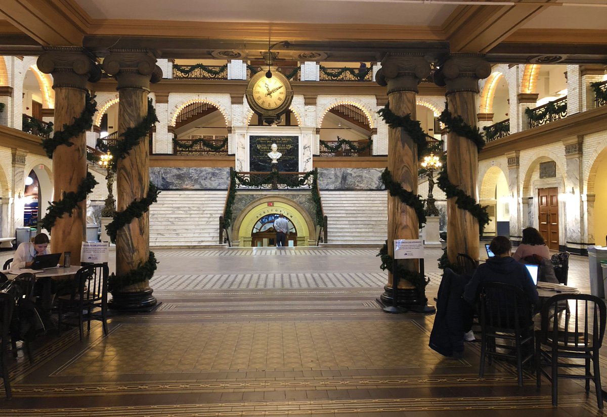 DrexelNOW's tweet photo. Main Building was recently transformed into a winter wonderland! Stop by the next time you're on @DrexelUniv's University City Campus to see the holiday decorations for yourself. https://t.co/7e0YSIZtLC