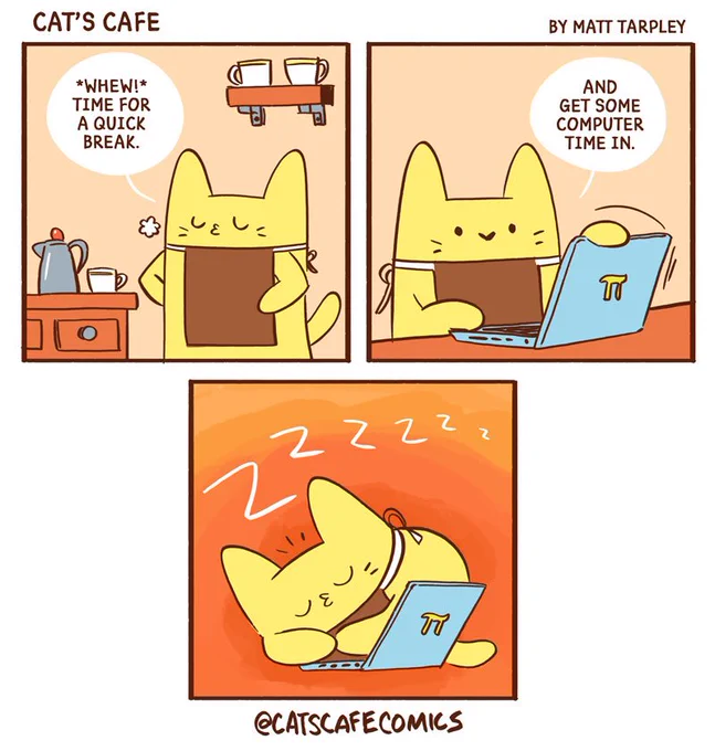 Cat uses the computer. 
