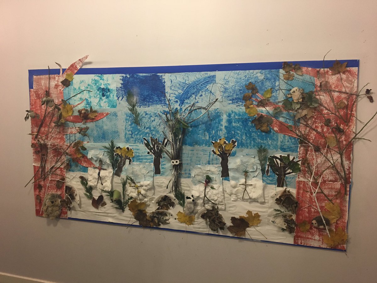 YsgolPenCoch's tweet photo. #hawksclass have been using natural materials to make their Winter Display! https://t.co/2MrX1sNvsR
