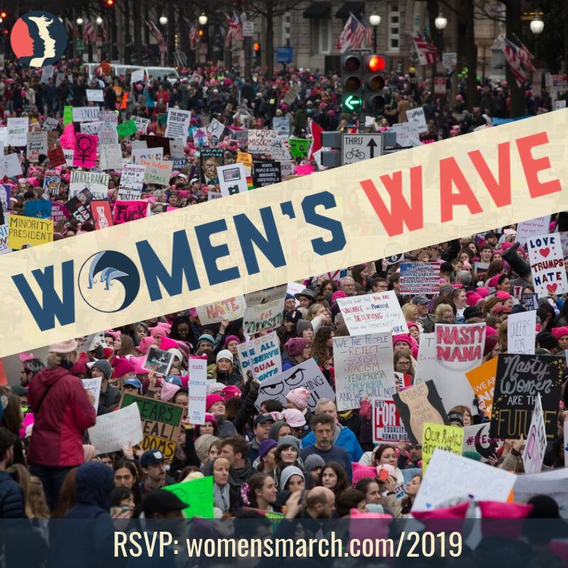 womensmarch's tweet image. 01.19.19. Women, femmes, and allies are marching. A #WomensWave is coming and we’re going to flood the streets.

Join us: womensmarch.com/2019