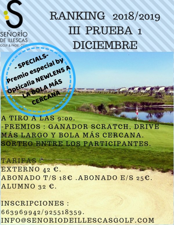 ¡TE ESPERAMOS ESTE SÁBADO 1 DE DICIEMBRE EN LA III PRUEBA DEL RANKING