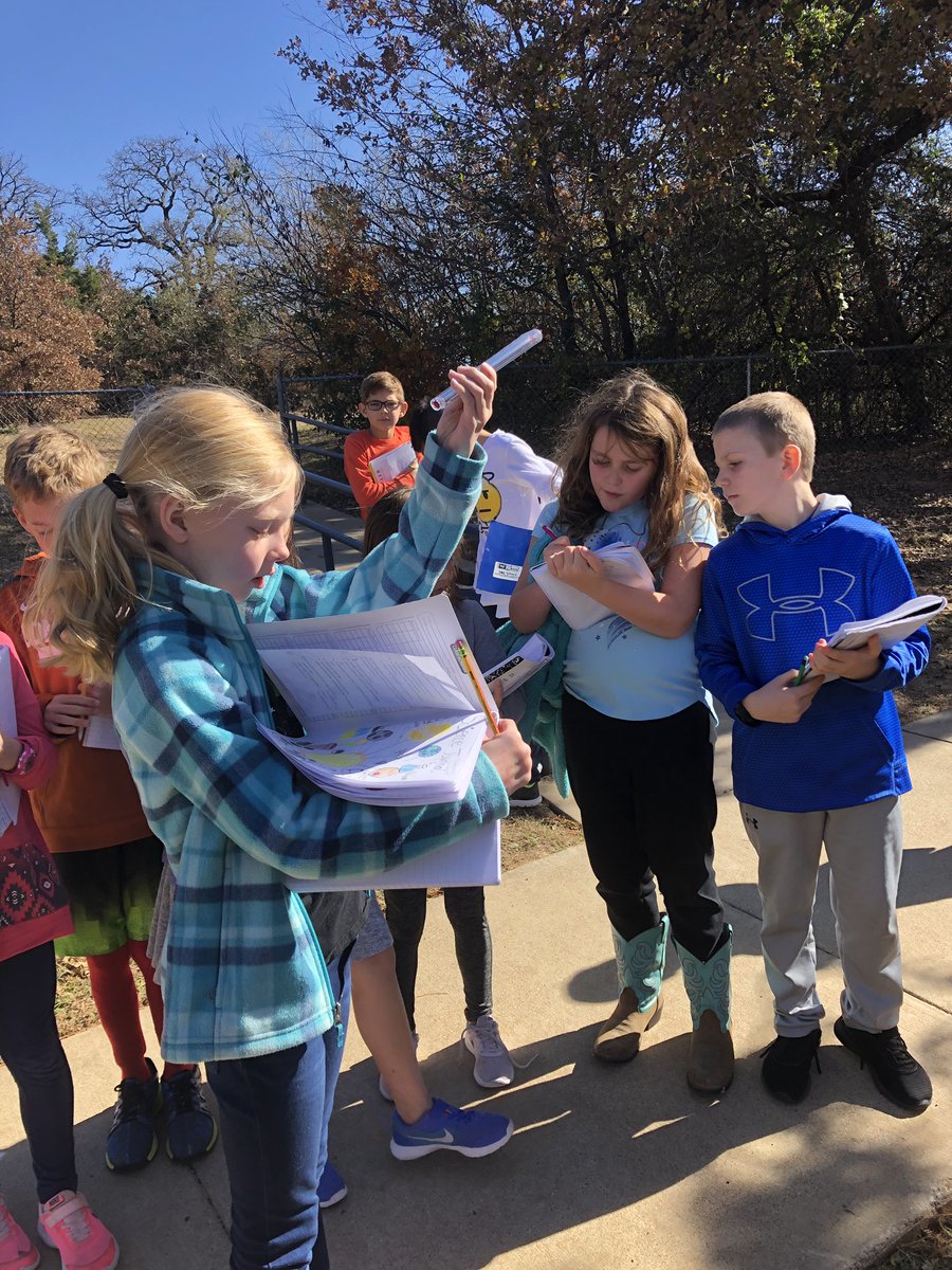 We are outside observing, measuring, and recording the sunny (and windy) weather! <a href="/FESfalcons/">Florence Elementary</a> <a href="/KISD_Science/">Keller ISD Science</a> #sciencerocks