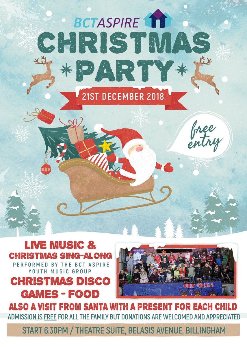 BCTAspire's tweet photo. 🎄Hope you can all come and join us celebrate Christmas at our annual Christmas Party.  With live music  from the BCT Youth music group, Games, Christmas disco and much more.  🎄☃️❄️ https://t.co/OXAPfZVfh7