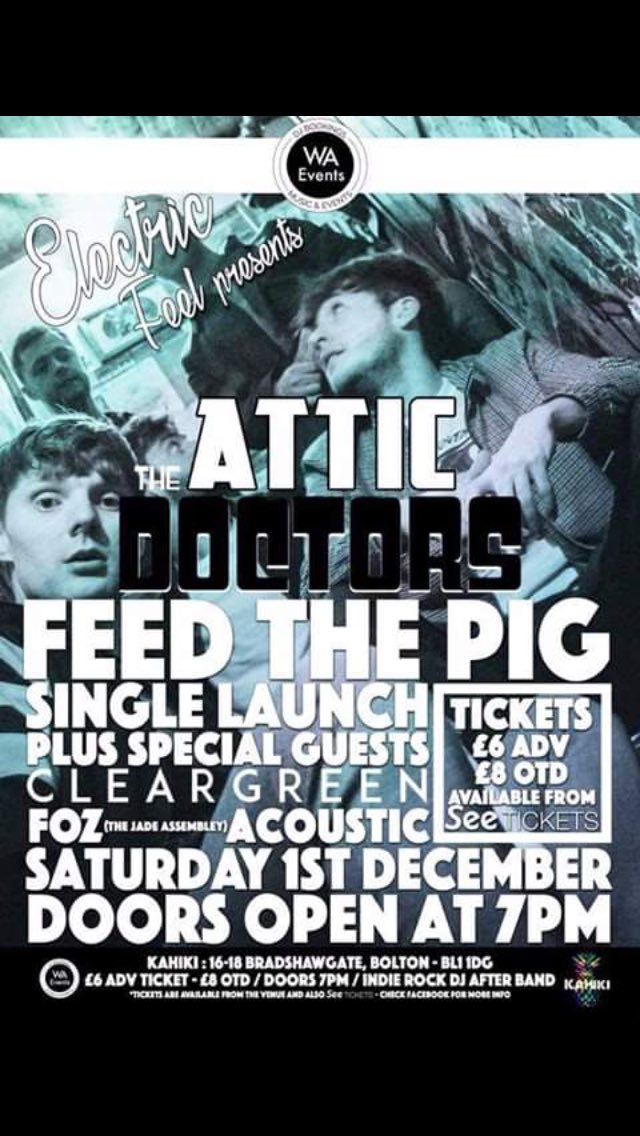 TheAtticDoctors's tweet photo. COMPETITION:

Just 3 kips until the single launch... 

Retweet this post to win 2 free tickets and some official merchandise. 

As is historic tradition, Sir Rod will kindly do the honours of choosing a winner around Friday tea time. 

Good luck! https://t.co/oDoXDPvvhN