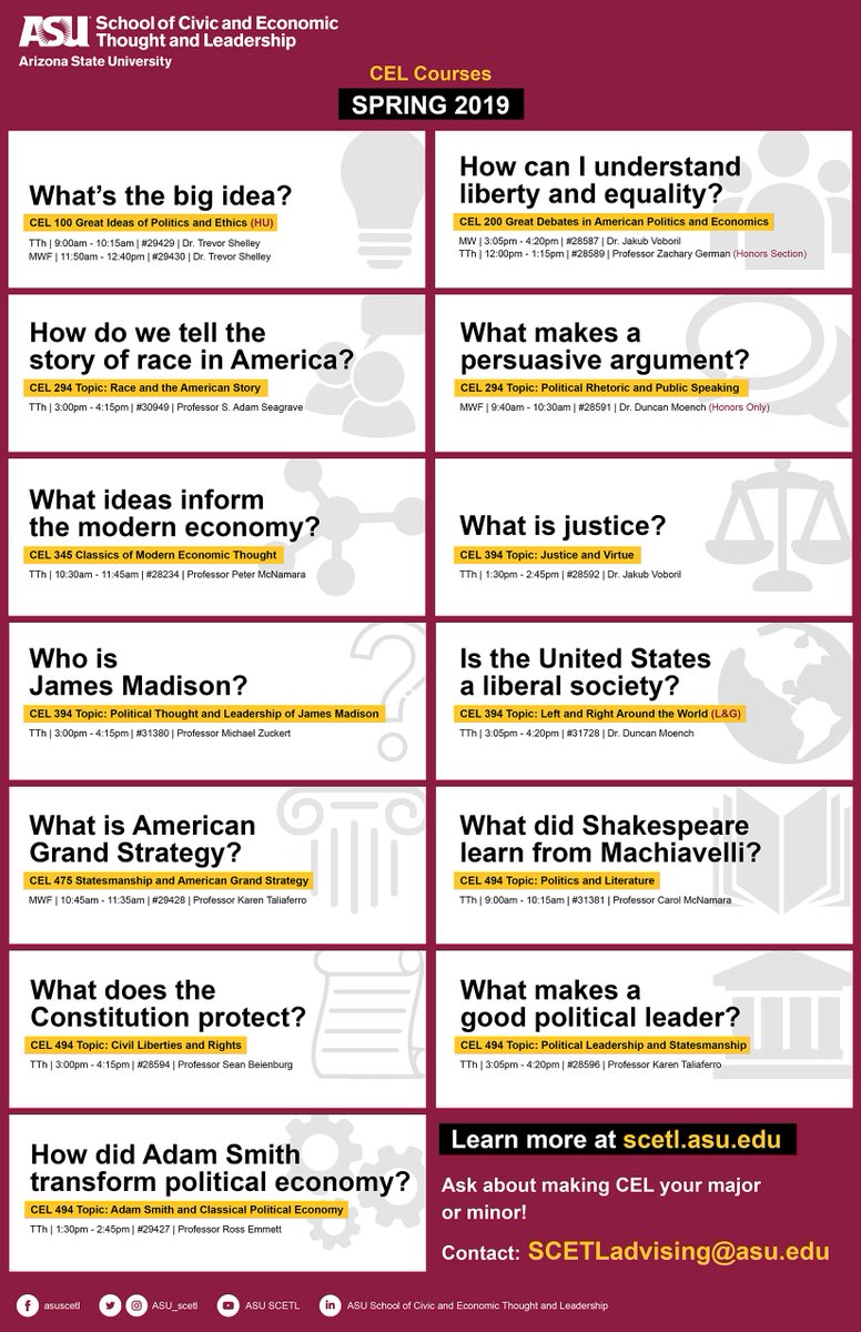 ASU_SCETL's tweet image. Spring semester is almost upon us, and we are gearing up for our #springcourses. Still looking for some classes? Check out our lineup and learn more at scetl.asu.edu/content/courses.