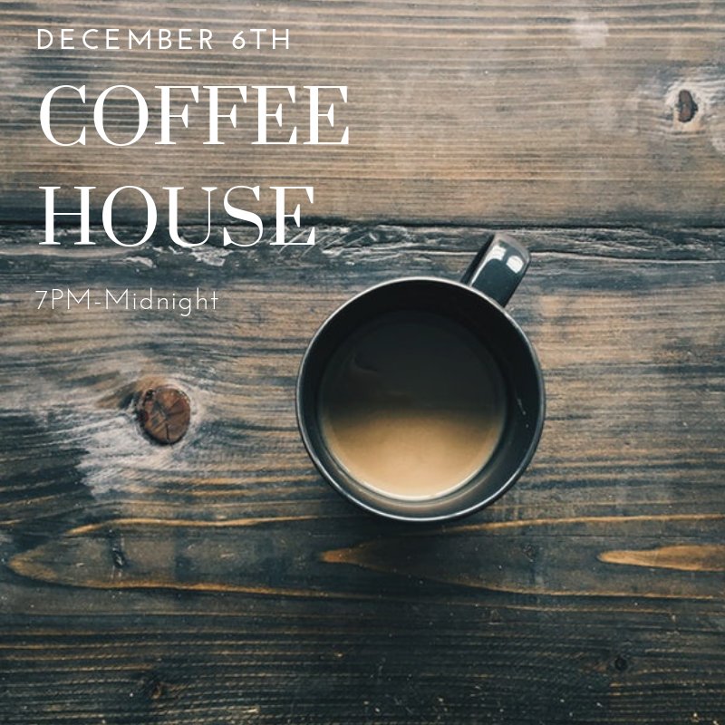 Two42college's tweet photo. With finals coming up, we want to help you out! So, December 6th we will be hosting Coffee House there will be free snacks, wifi, and coffee in the annex! So make plans to come study with us next Thursday! https://t.co/EBAokIeUhL