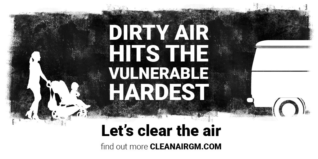 boltoncouncil's tweet photo. Dirty air contributes to the equivalent of 1,200 deaths a year in Greater Manchester. Help clear the air https://t.co/2rgBbEXcVW #CleanAirGM https://t.co/DW6tYRTZAR