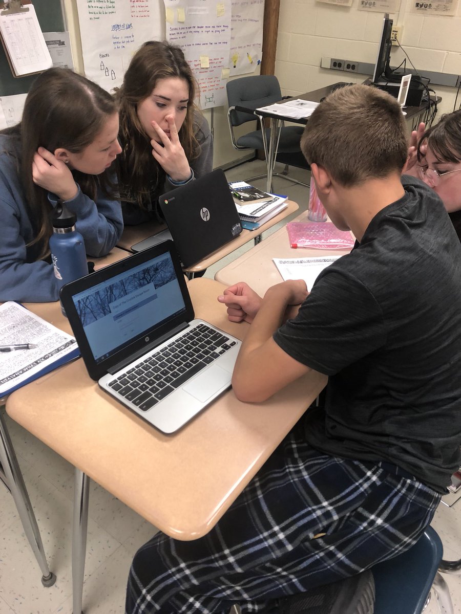 ManeStMirror's tweet image. Escape room fun! Students in Mrs. Farrell’s class finished “The Crucible” and worked together to complete activities #salemproblems