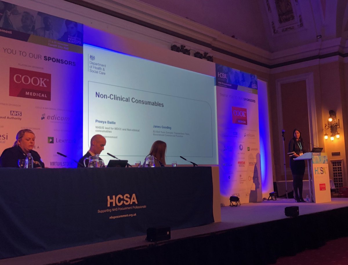 AdviseIncLtd's tweet photo. ⁦@PreeyaBailie⁩ takes the stage to provide an update on Brexit to NHS supplies folk ⁦@NHSImprovement⁩ #PPIB #MakeSense #hcsa2018 ⁦@HCSAprocurement⁩ https://t.co/64OWUGI1fB