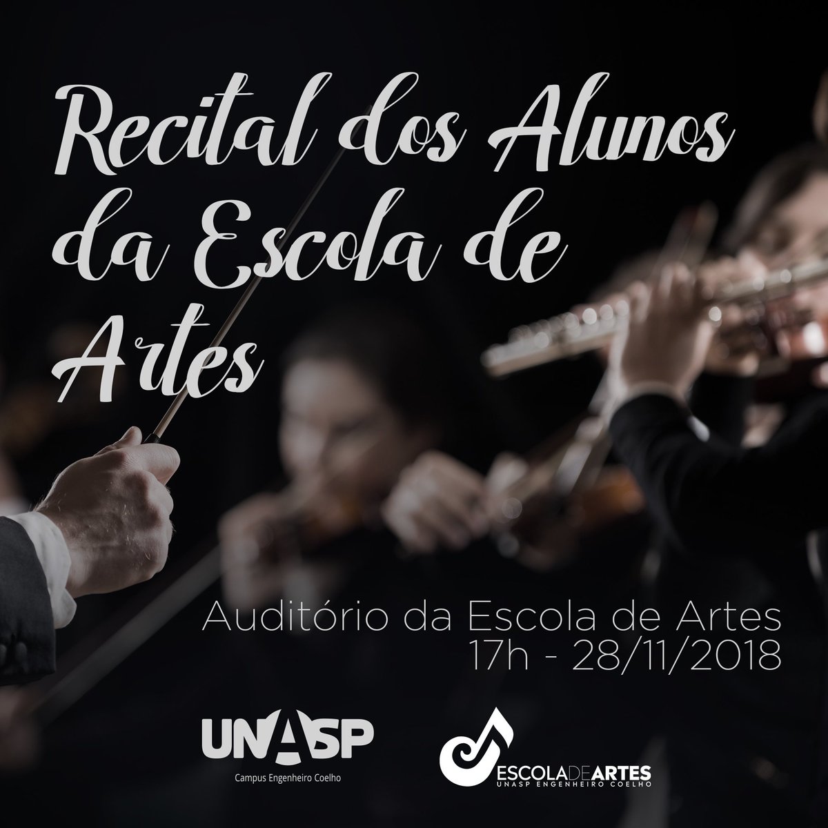 Que tal dar uma pausa na correria do fim de semestre, e ir curtir um pouco o Recital dos alunos da Escola de Artes?! A música sempre ajuda a dar uma aliviada no estresse. Será hoje, e você é o nosso convidado! 😊