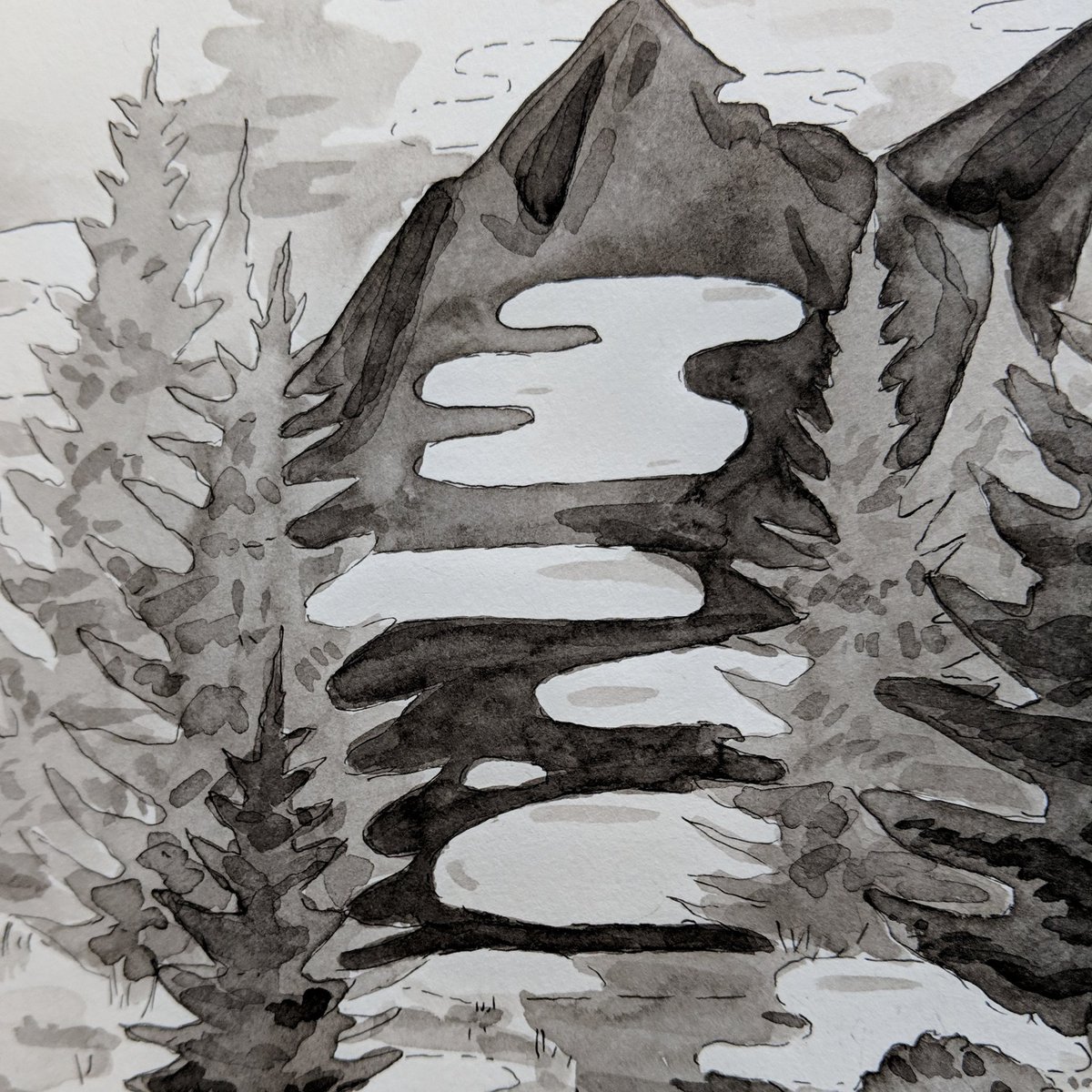 stanleydraws's tweet photo. #spookyvember prompt 'foggy'. Not super happy with this one but may give it another shot at some point! https://t.co/obijlFwULo