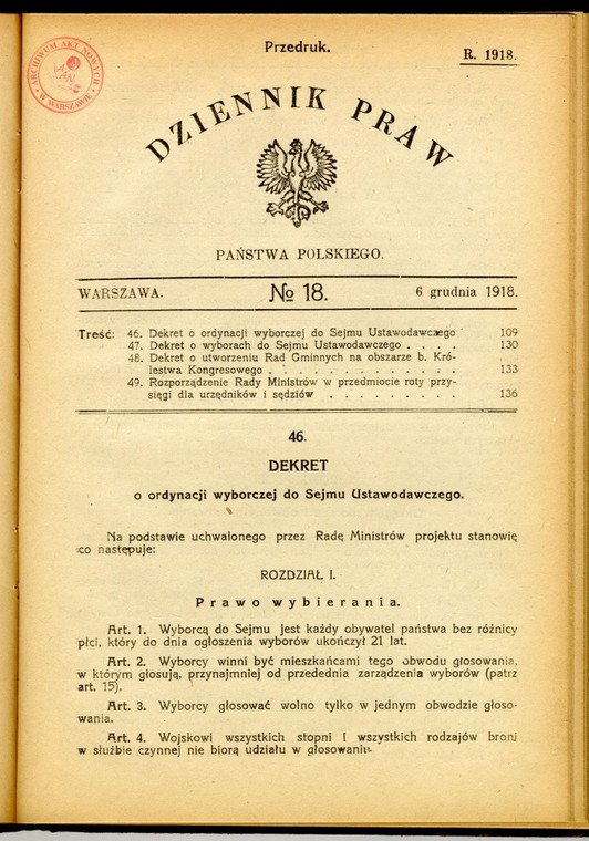 JMBagniewska's tweet photo. Today we celebrate 100 years of women's suffrage in #Poland! 🇵🇱  💕🤸‍♀️
Art.1:  An elector for the Sejm is every citizen regardless of gender who at the  day of the election has attained the age of 21 years. #PL100 #100latprawkobiet #prawakobiet #WomensRights #VotingRights https://t.co/LzOAvn3NlC