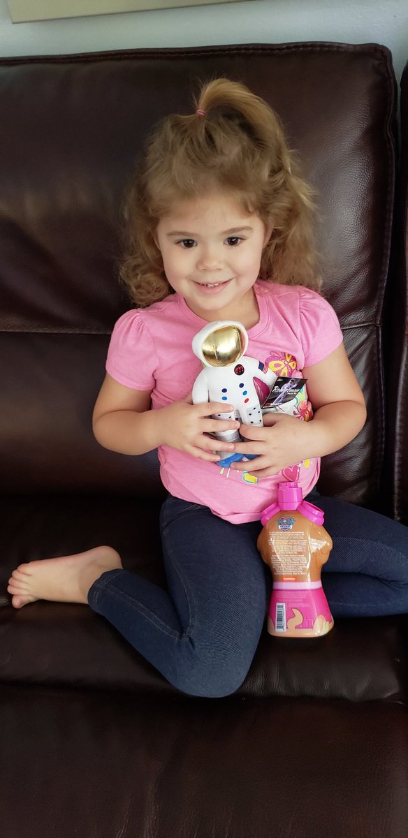 Loving her <a href="/TrueRocketman/">Rocketman</a> plush. Thanks Mr Malek @Malektronics