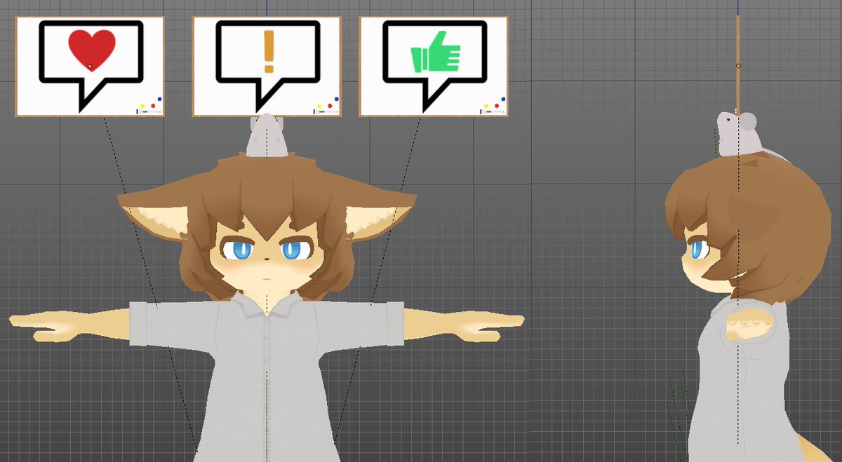 るま Na Twitterze ちょっと早いけど切り上げ進捗と今日のvrchat １枚目 とりあえず実装した３種 頑張ってねずみが支えてます ２枚目 マズルが可愛いので実質ケモノです ３枚目 白に赤が映えてお美しゅう ４枚目 ネズミを撫でてくれました ギザ歯良いです