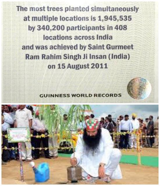 ksushma140's tweet photo. #WorldRecordsForServingHumanity birthday of their spirotual master saint @Gurmeetramrahim ji has been celebrated by @derasachasauda followers by conducting massive tree plantation drive for serving nature, it has became a world record. 
Guinness World Record https://t.co/wZrhGsahrB